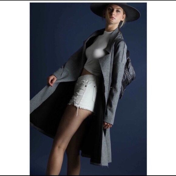 Copy - Oversized Wool Blend Gray Duffel Coat - Picture 1 of 7